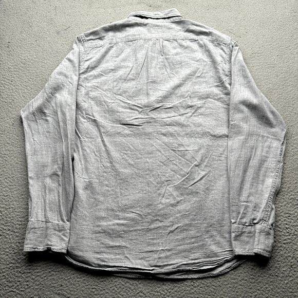 J Crew Brushed Twill Long Sleeve Button Down Shirt Mens Large Slim Gray BJ446 - Picture 11 of 12